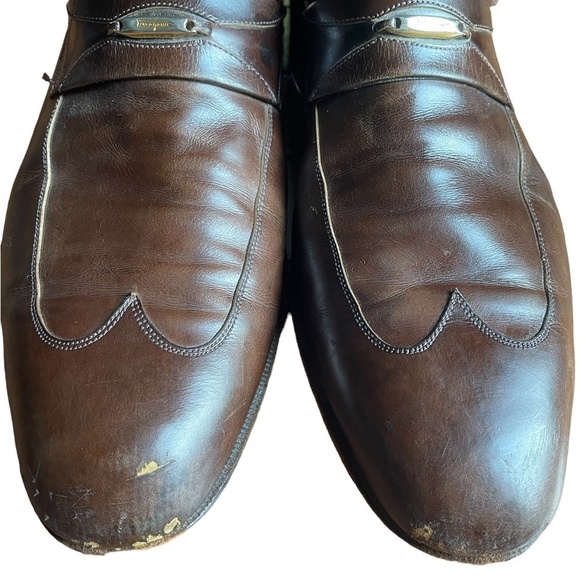 Ferragamo Mens Brown Leather Loafers size 11 - Picture 6 of 13